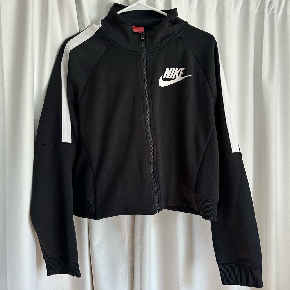 Nike Women's Black and White Bomber Jacket